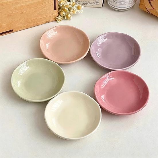Ceramic Dipping Sauce Dish for Hot Pot BBQ Small Condiment Plate for Sushi Soya Sauce Vinegar Dishwasher Safe Appetizer Bowl