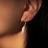 Hiphop Punk Silver Color Wing Earrings for Women Exaggerated Long Feather Drop Earrings Fashion Piercing Jewelry Accessories