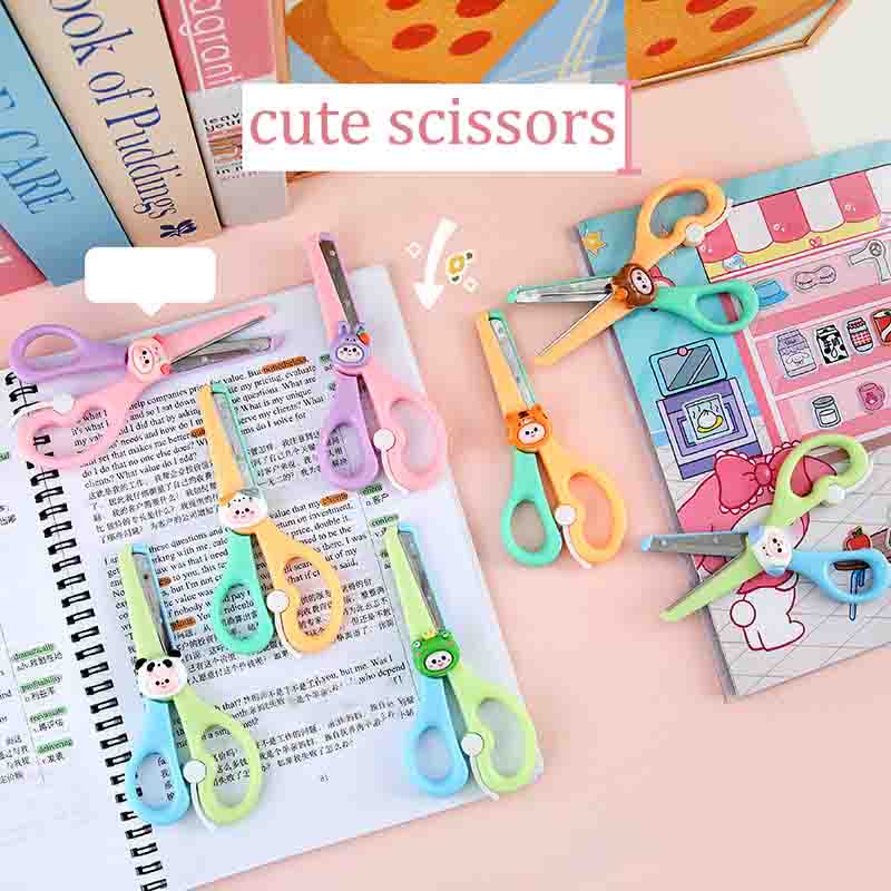 Cartoon Small Animal Scissors Handmade Kindergarten Round Head Scissors For Art Class Children Pupils Safe Without Hurting Hands