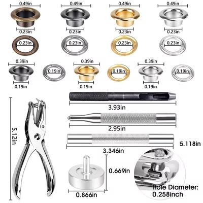 Fenrry 200/400 Sets Professional Snap Fasteners Kit Tool Punching Tool 4mm 6mm Metal Button Snaps Press with Storage Box