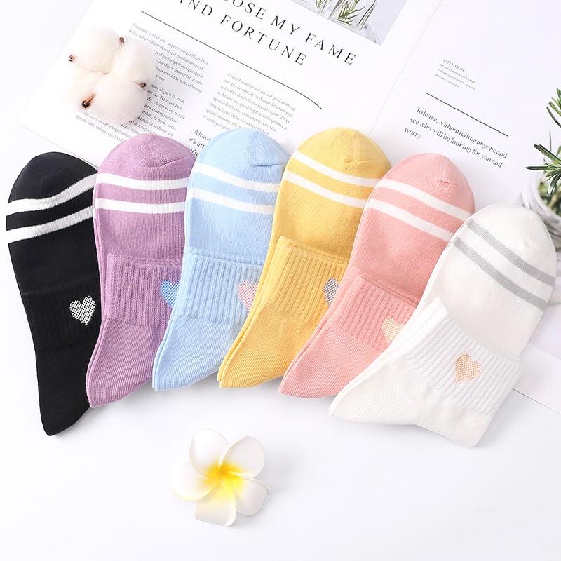 Langsha Women's Pure Cotton Ankle Socks 6-Pack