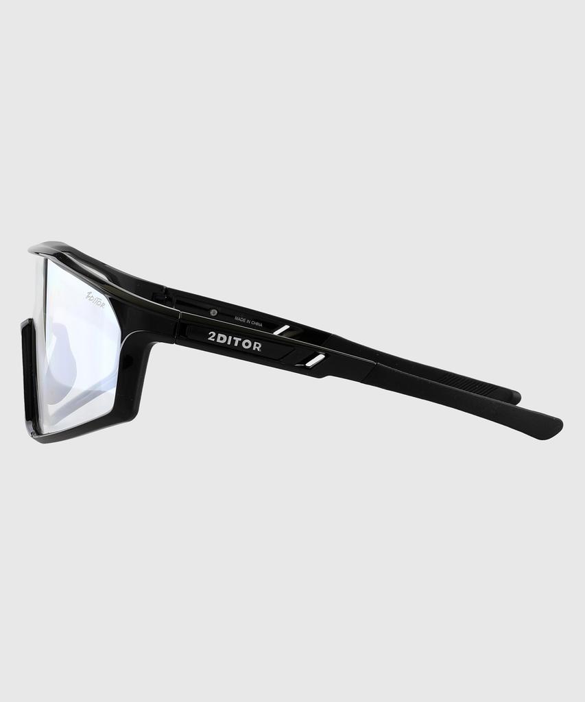 Tuditeo Sports Exercise Running Goggles Iter Sunglasses C5 Photochromic Silver/Frame Black