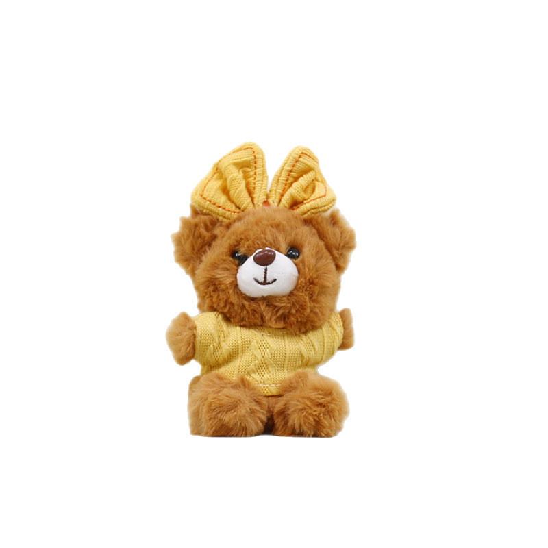 Wear Sweater Bowknot Bear Plush Keychain Stuffed Toy Animal Doll Kids Gifts