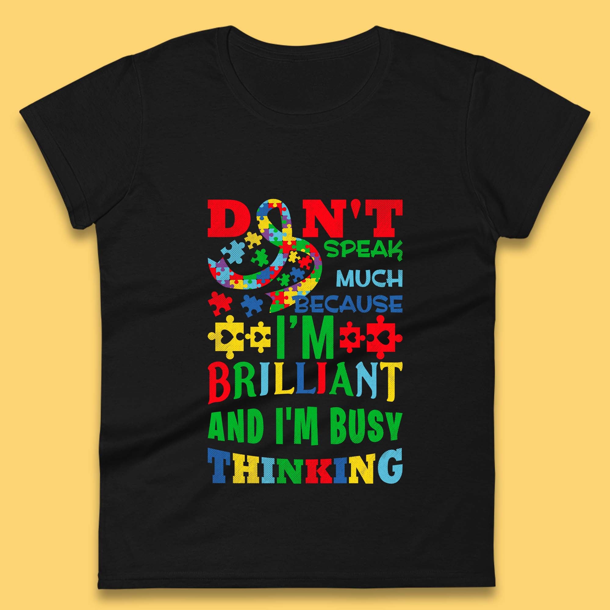 

Autism Busy Thinking Womens T-Shirt Mens Tops Tees Unisex L