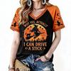 Women's Halloween Printed Raglan Short Sleeve T-Shirt