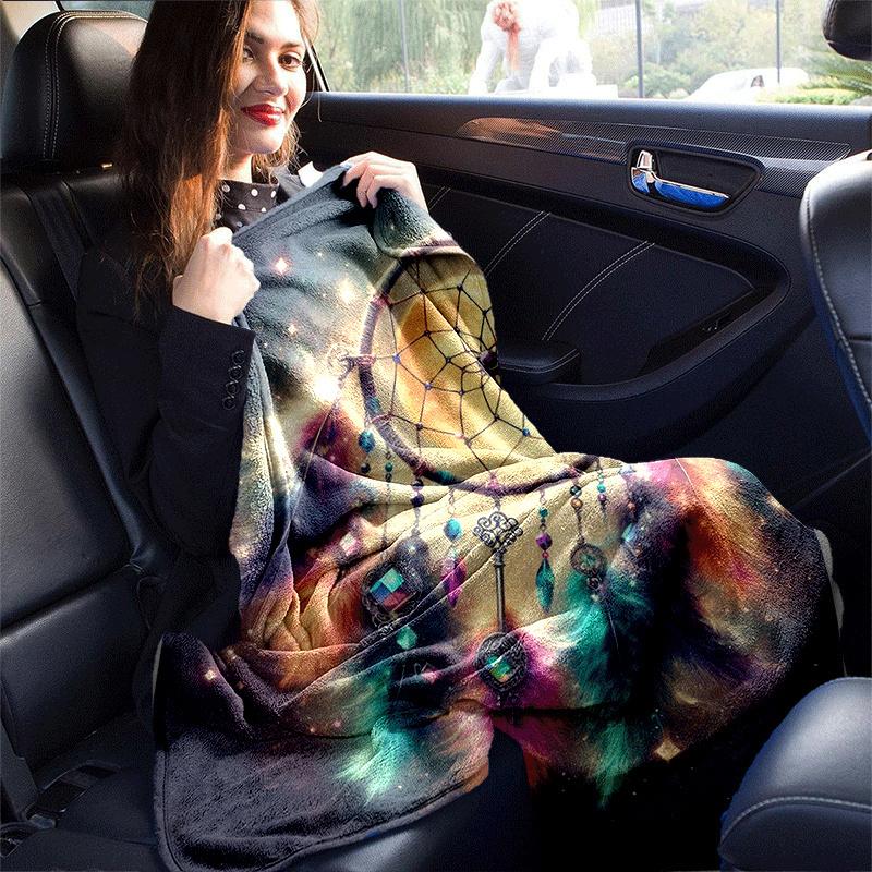 1pc Dream Catcher Printing Lightweight Flannel Blanket, Comfortable and Warm Blanket, for Camping Sofa Bed and Couch Office, in All Seasons