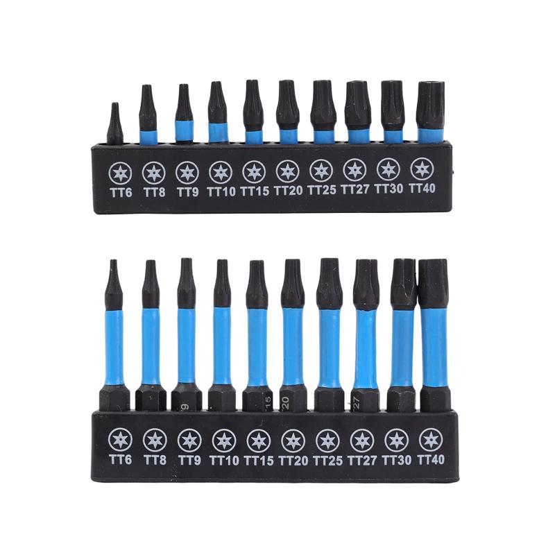 Hex-Shank Screwdriver Drill Bits Magnetic Impact Torx Bit Set S2 Steel Star Driver Bits with Holders for Electric Drill Tools