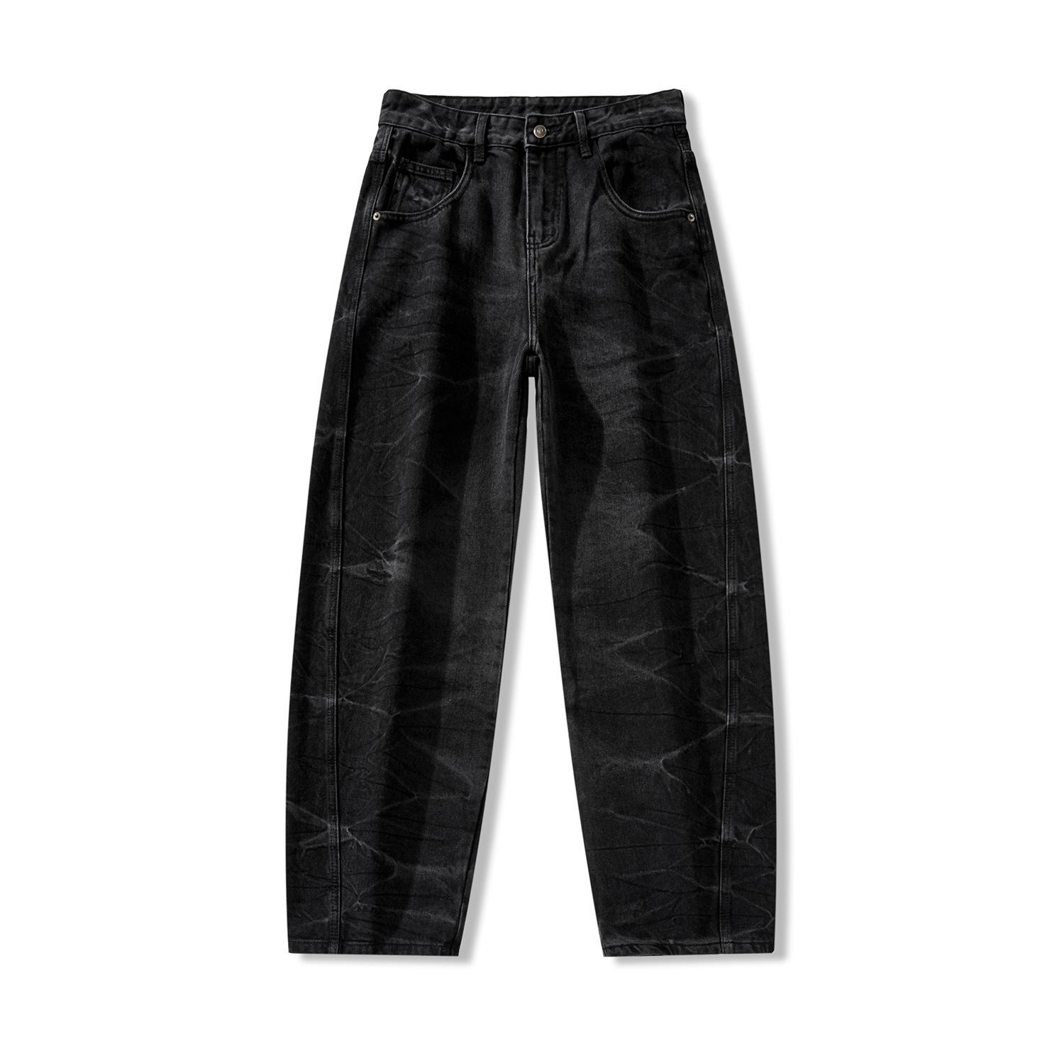 

Laihua Брюки-палаццо с широкими штанинами, мужские свободные хип-хоп нишевые джинсы с подвеской 4XL