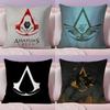 A-Assassins Creeds Cushion Cover Soft Short Plush Double-Sided Printing Home Decor Machine Washable Pillow Case Gift