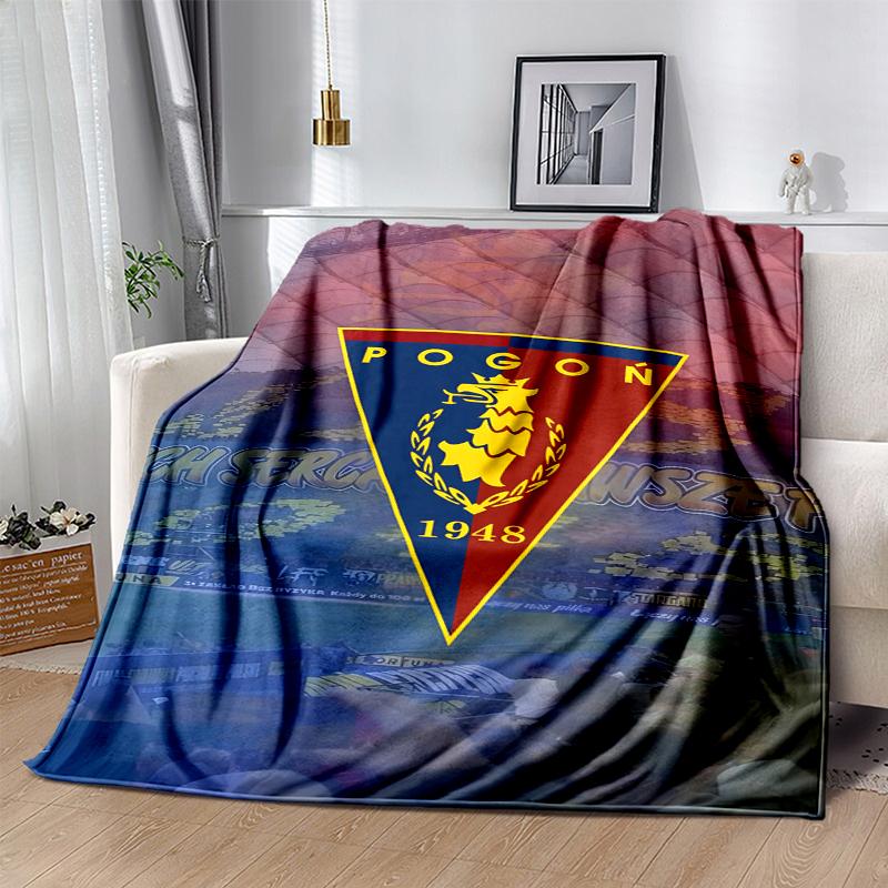 MKS Pogoń Szczecin Flannel Blanket Soft All-Season Throw, Design for Camping, Car Travel, Hiking Sofa, Bed, Office Perfect Gift for Parties