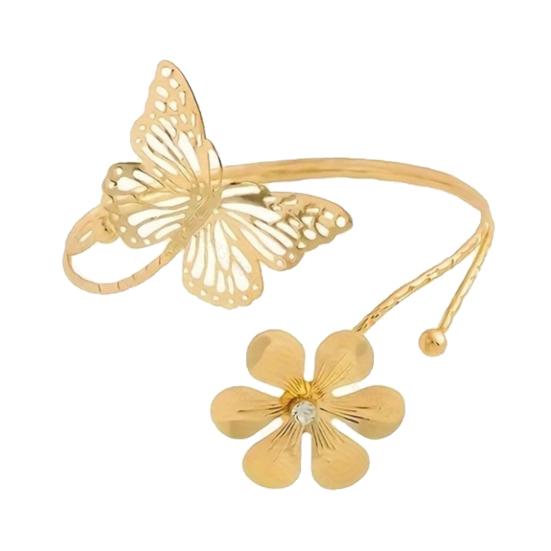 Arm Bracelet Punk Style Starfish Conch Flower Decor Opening Adjustable Arm Bangle Jewelry Accessories