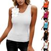 Damen Freizeit Eng Anliegend Ärmelloses Tanktop U-Ausschnitt Dehnbarer Weicher Stoff Bequem Sommer Basic Schichthemd
