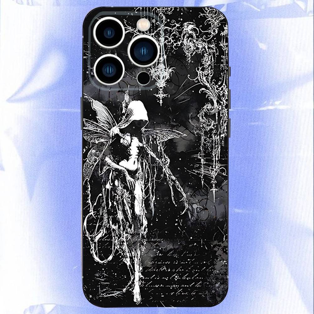 Dark Gothic Coquette Cybersigilism For iPhone 12,16,13,14,15,17,11,Pro,Max,Plus,E,Air,Mini TPU Soft to Skin-friendly phone case