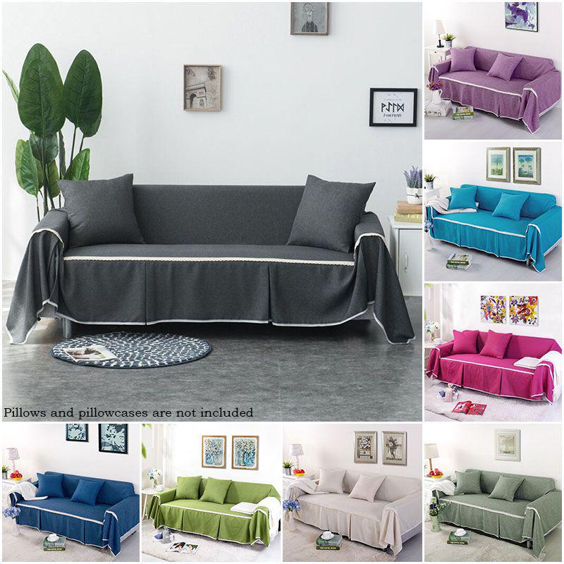 Solid Elastic Sofa Cover Universal Imitation Linen Towel For Living Room Slipcovers All Inclusive Home Decoration At Affordable S Free Real Reviews With Photos Joom Solid Elastic Sofa Cover Universal, Linen Sofa Slipcover Uk