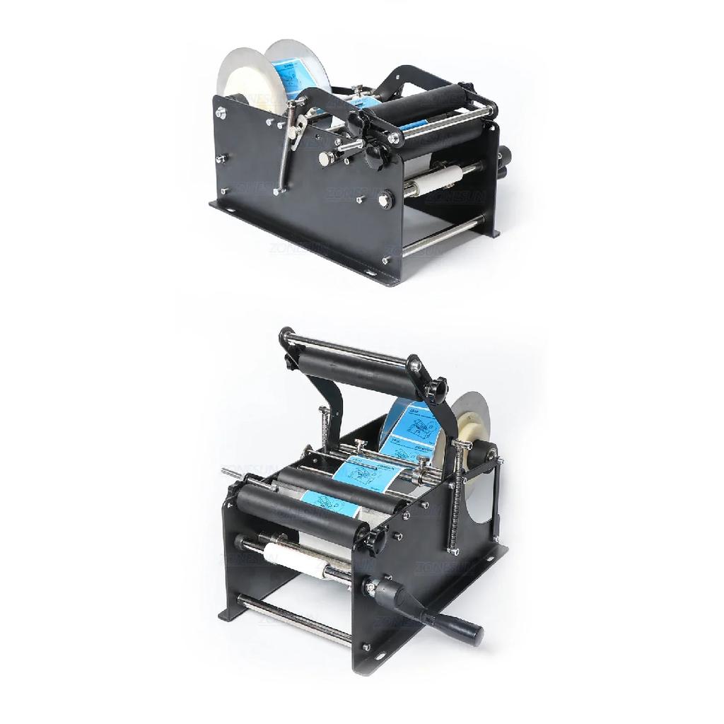 ZONESUN Manuelle Etikettiermaschine Mit Griff Etikettenapplikator Metall Runde Flaschenverpackungsmaschine Flaschenetikettierer ZS-50P