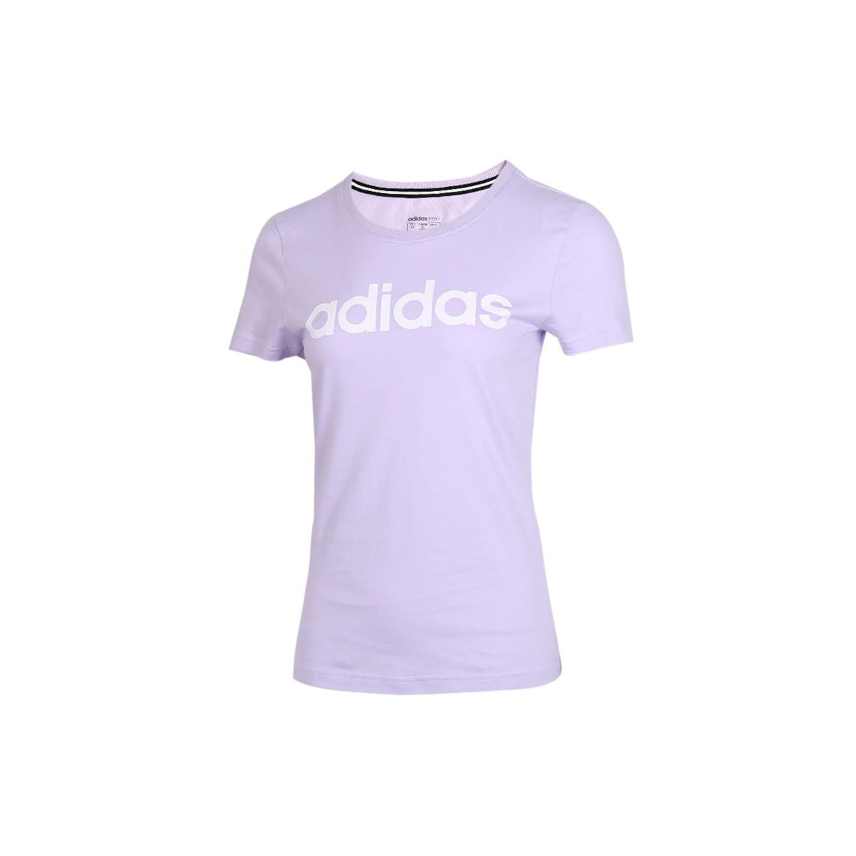 (WMNS) adidas Neo Logo Printed T-Shirt Asia Sizing  Purple White  Women s GL1178 S