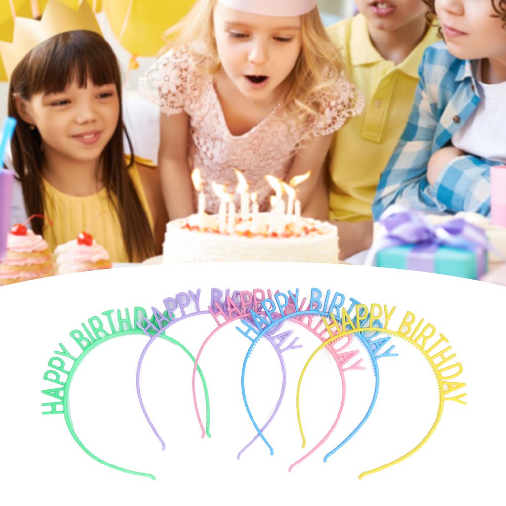 10Pcs Birthday Headband Bright Rich Colors Lightweight Comfortable Exquisite Durable Happy Birthday Headband