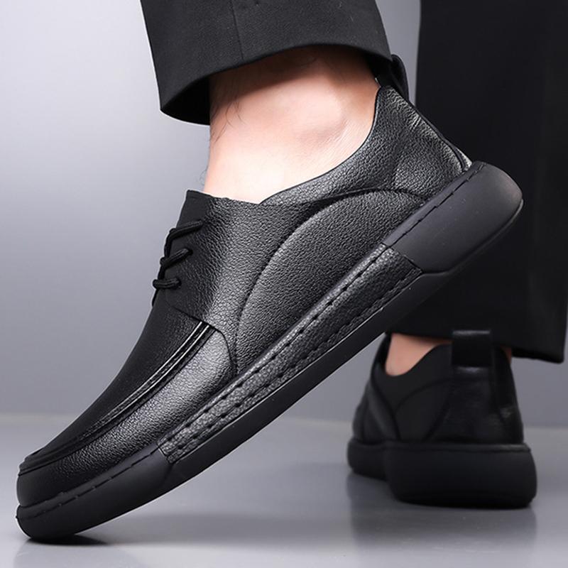 Fashion Men's Business Dress Leather Shoes Spring Autumn Style Casual Luxury British Trend Anti Slip Simple Daily Genuine Leather Shoes