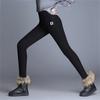 Winter Damen High Waist Leggings Damen Einfarbig Legging Bequem Superdick Warmhalten Dehnbar Leggings Samt Warme Hose