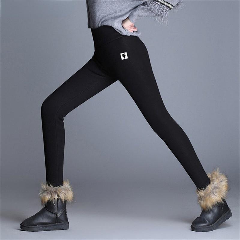 Winter Damen High Waist Leggings Damen Einfarbig Legging Bequem Superdick Warmhalten Dehnbar Leggings Samt Warme Hose