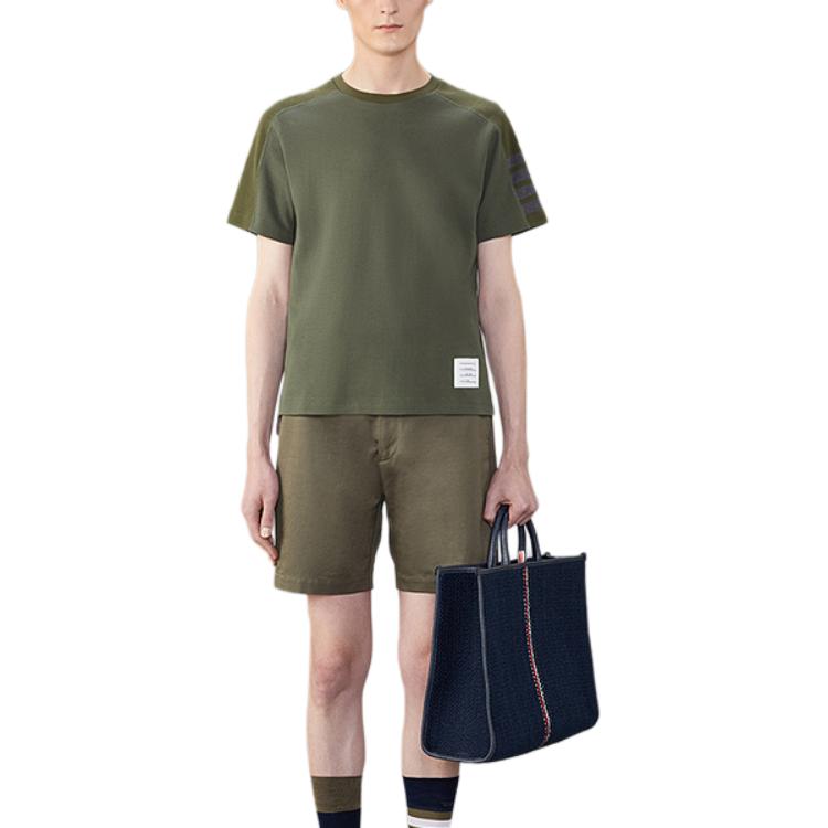 THOM BROWNE 4-Bar Stripe Crewneck T-Shirt MJS246A-07323-320