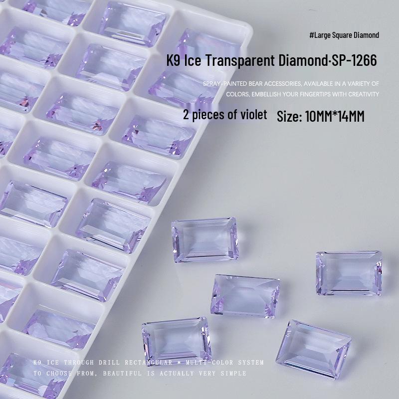 

Набор страз K9 для нейл-арта: Прозрачный леденец и прямоугольные стразы, овальный дизайн ледяного кубика сахара, украшения для DIY, 2 шт.