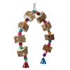 Pet Parrot Bite Chewing Toy Swing Bird Cage Accessory Hanging Wooden Toy