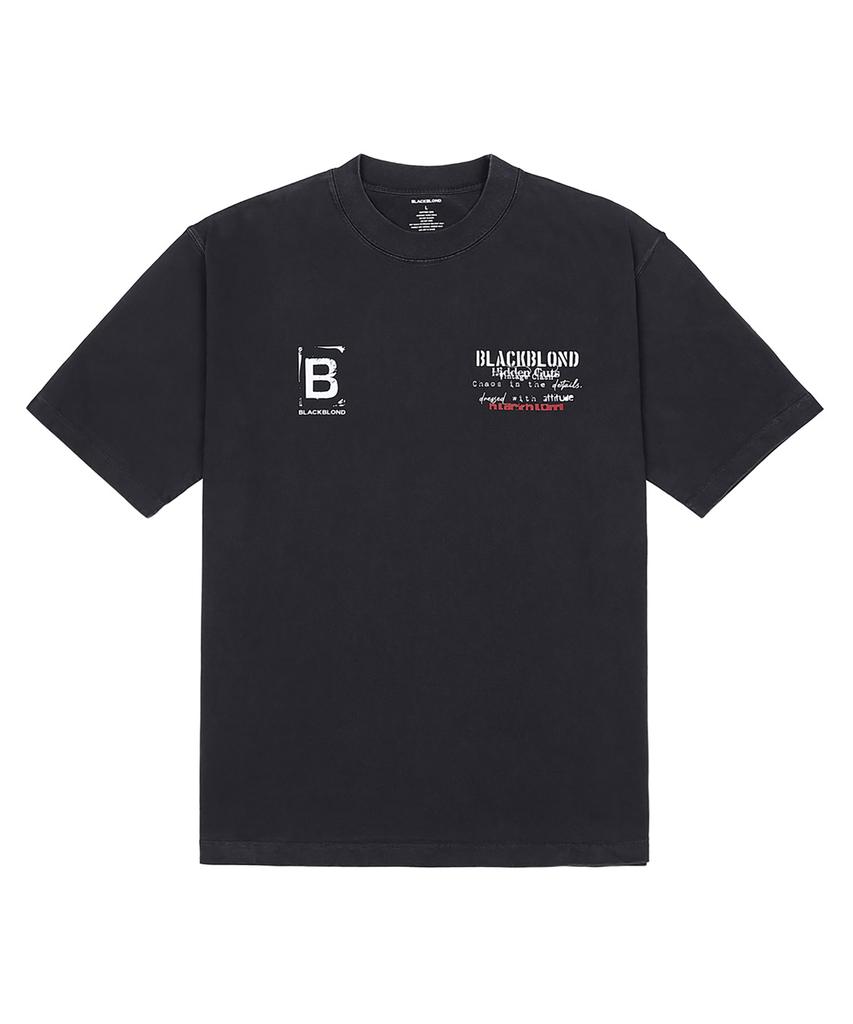 BLACKBLOND Vividi Vintage Clash Pigment Short Sleeve T-Shirt (Vintage Black)