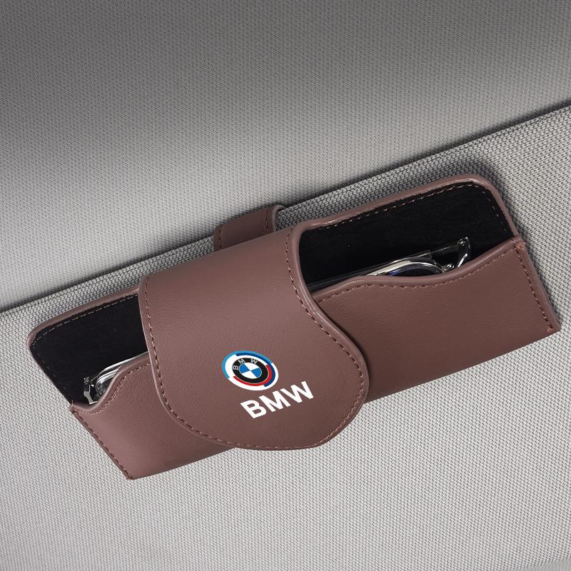 Car Glasses Case Sun Visor Leather Eyeglass Clip Auto Interior For BMW E46 E90 G30 E92 E87 E91 E70 E60 F30 F10 E39 E36 F20 G20 ulcr72