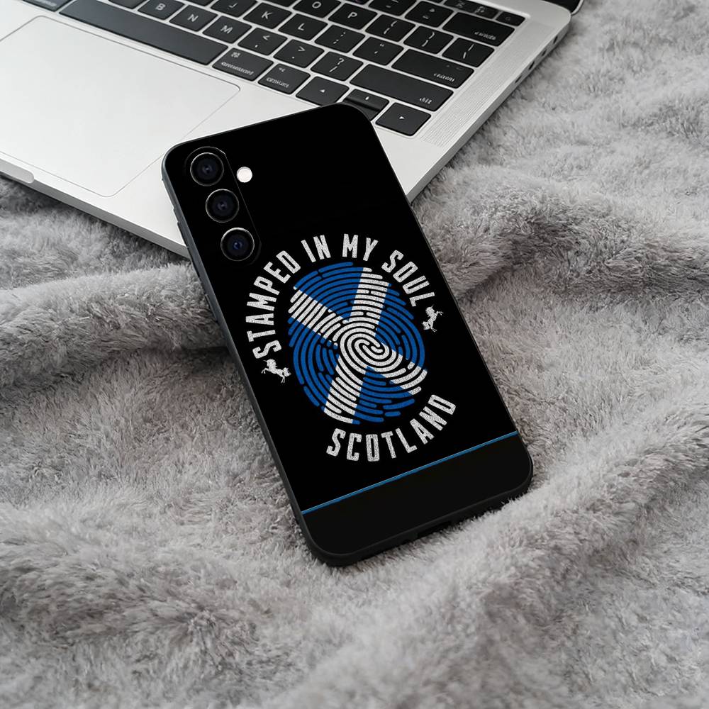 

S-Scotland Scottish Flag Soft Silicone phone Case for Samsung Galaxy A73/A71/A72/A70/A53/A52/A51 - Black Samsung a12