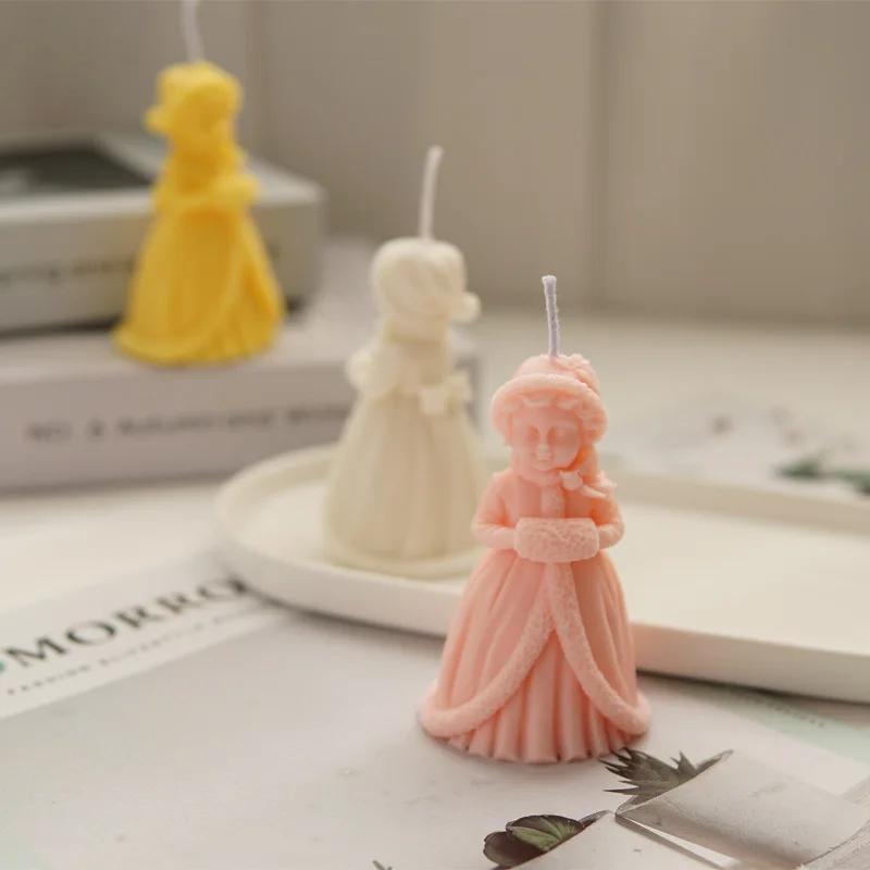 Christmas Princess Silicone Candle Mold 3D Little Girl Portrait Plaster Crafts Resin Molds DIY Soap Chocolate Ice Cube Tool