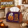 1pc Classic Retro Fest Tissue Box - Jack-O Lantern Moon Bat Cobweb Typography Napkin Storage Box, Fits Rolls, Facial Tissues and Single Sheets, for Cr