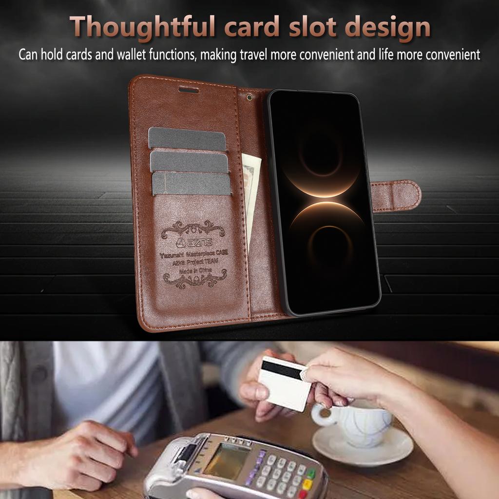 EUCAGR Business Wallet Magnetic Soft TPU PU Leather Phone Case For VIVO X300S/X300 Ultra/X300 Pro Holder Shockproof Cover