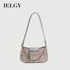 French Niche Chain Underarm Bag Stone Pattern Small Square Bag Fashion One-Shoulder Messenger Baguette Bag