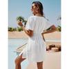 Summer Casual Dresses V Neck Short Sleeve Womens Dress