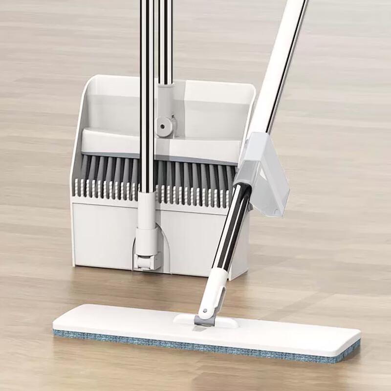 JINGRUIXIANG Hands-Free Flat Mop & Broom Dustpan Set
