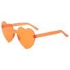 Heart-Shaped Transparent Jelly Sunglasses - Peach Tone, Fun & Integrated Design