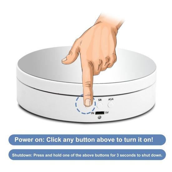 Electric Rotating Turntable Round Display Holder Stand Intelligent Charging