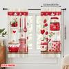2pcs,2D Plane Printing Curtains Roller Blinds Strawberry Kitchen Decor Versatile Fabric (without Rod) Art Deco Festive Use for