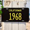 Placă de înmatriculare față metalică vintage California pentru mașină Negru cu litere galbene Rezistentă la praf Rezistentă la apă x Inci P