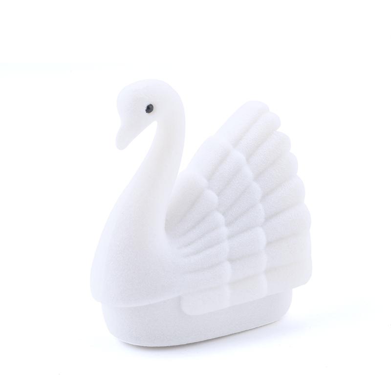 

1Piece lovely swan Jewelry Box Velvet wedding Ring box Necklace Display Box swan Gift box Container Case for Jewelry Packaging белый