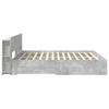 Bed Frame with Storage Space Concrete Grey 200 x 200 cm Engineered Wood
