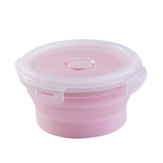 350/500/800/1200ML Round Silicone Lunch Box Microwave Safe Foldable Sealed Lid Portable Refrigerator Bento Food Container Kitchen Supplies