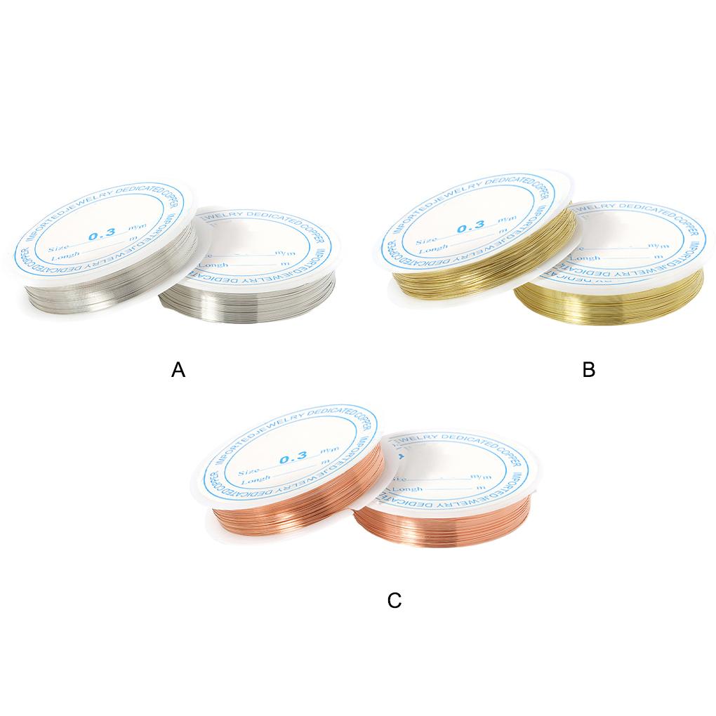 Yuwqqoajv 5 Stück Kupferdraht zum Perlenfädeln - Schmuckherstellungs-Enthusiasten Perldraht Metalldrähte Langlebig Modisch Große Auswahl, Rotbronze, 0,3 mm