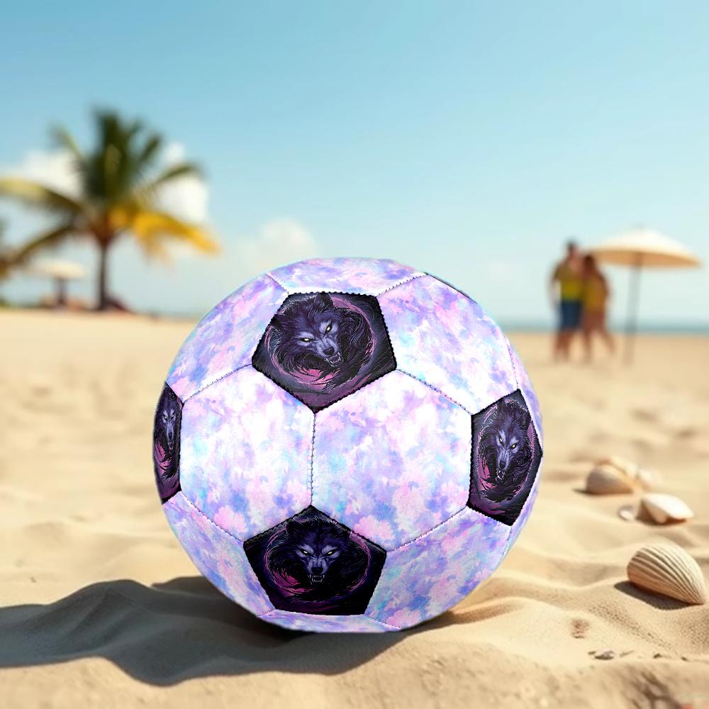 1PC Pastel Floral Wolf Spirit Artwork Soccer Ball Size 5 Football Machine Sewn Indoor/Outdoor Universal Football Gift W35
