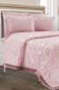 Topkapi Chenille Bedspread Set, Coverlet 235x250 with Pillowcase, Jacquard Fabric, Full Size, Double Size Pink