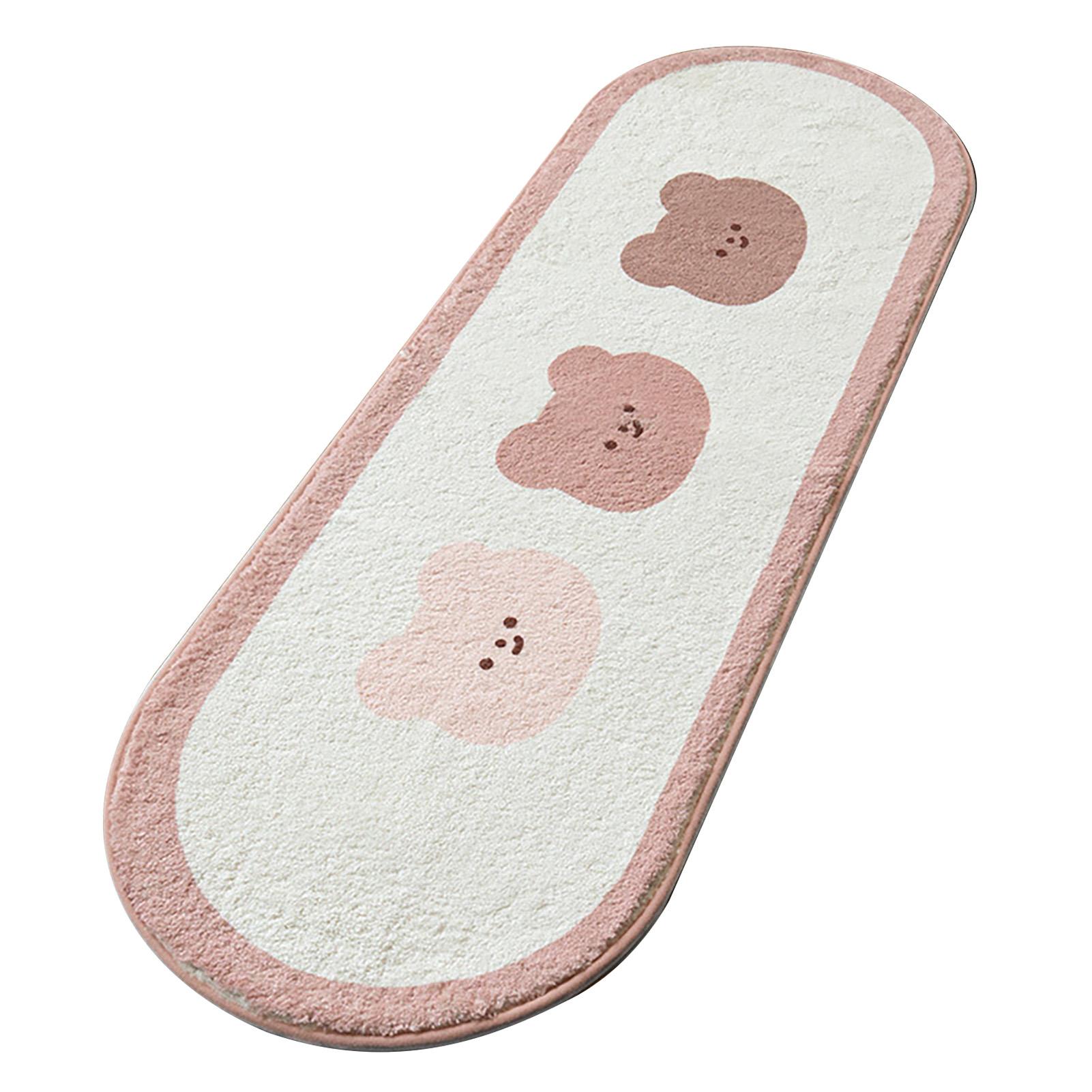 

Cartoon Animal Pattern Area Rug Door Mat Soft Cute Oval Rug Bedside Carpet Decoration for Home коричневый