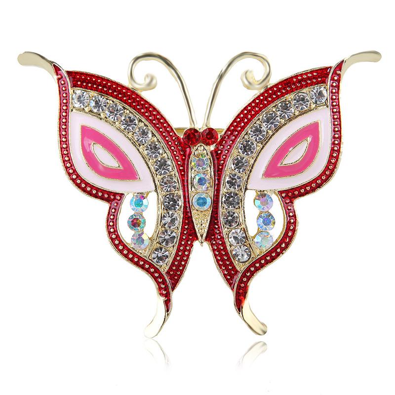 Fashion Multi-Color Rhinestone Butterfly Brooches For Women Clothing Coat Jewelry Accessories Gift