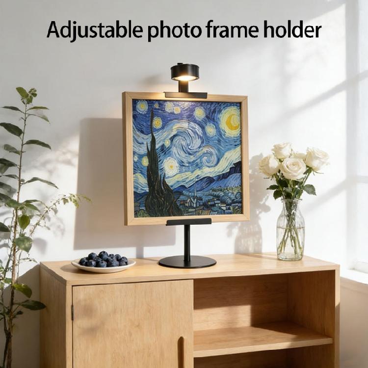 Metall-Ausstellungsständer für Bilderrahmen und Leinwandbilder, höhenverstellbarer Schreibtisch-Staffeleihalter mit magnetischem Licht
