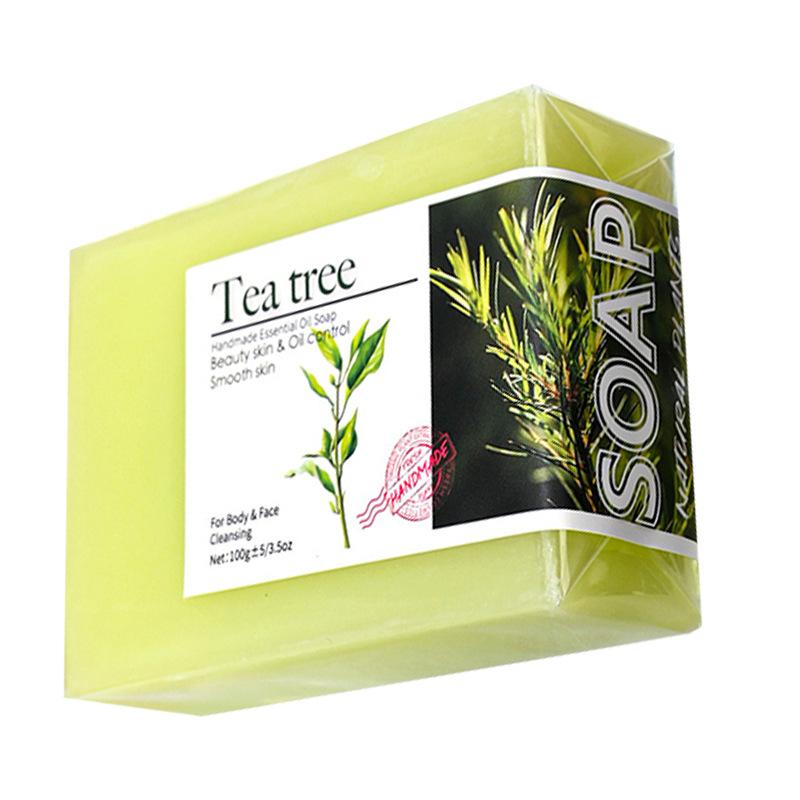 2Pcs100G Tea Tree Oil Soap Bar Deep Cleansing Facial Bath Bar Acne Pimple Control New Formula